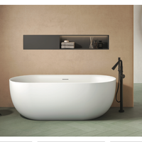 Cada freestanding Karag Danae 150 cm Alb Lucios, 