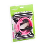 Banda elastica cu manere Maxtar, TPE/PP/spuma, forta de rezistenta 3.2 kg, 120 cm, Roz