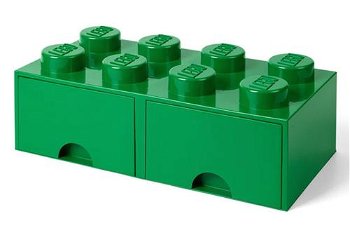 Cutie depozitare LEGO 2x4 cu sertare verde 40061734, 