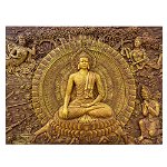 Tablou canvas ornament Buddha, Indonesia, auriu 1316 - Material produs:: Poster pe hartie FARA RAMA, Dimensiunea:: 80x120 cm, 