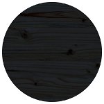 Blat de masă, negru, Ø40x2,5 cm, lemn masiv de pin