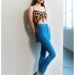 Blugi skinny cu talie inalta, OXXO