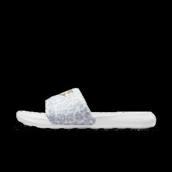 Nike, Papuci cu imprimeu Victori One, Alb/Albastru prafuit, 40.5