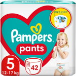 Pampers Pants Size 5 scutece de unică folosință tip chiloțel 12-17 kg 42 buc, Pampers