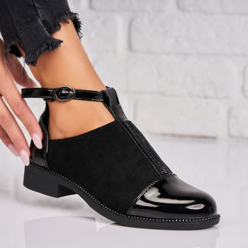 Pantofi dama casual Negri din Piele Ecologica Intoarsa Alison2 A4767