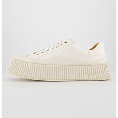 Jil Sander, Pantofi sport din material textil cu insertii din material sintetic, Crem, 40