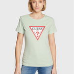 GUESS JEANS, Tricou din bumbac cu imprimeu logo, Rosu/Alb/Negru