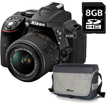 Kit aparat foto Nikon D5300 (AF-P 18-55 VR), negru +geanta Nikon + card 8GB SD, 3 ani garantie body