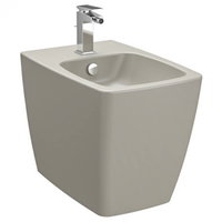 Bideu pe pardoseala 56cm, cu orificiu pentru baterie, fara orificii laterale, alb, taupe mat   5659B020-0288, Vitra
