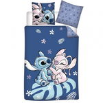 Lenjerie de pat Disney Lilo and Stitch The Star Dog Love, 2 Fete, 2 Piese, 140Ã 200cm, 70Ã 90 cm,  52% Poliester + 48% Bumbac