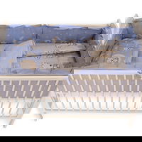 Lenjerie MyKids Bear On Moon Blue M2 4+1 Piese 120x60, MyKids