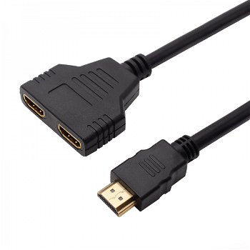Cablu adaptor splitter HDMI tata la 2 HDMI mama fullHD 1080p 30cm, PLS