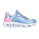 Skechers, Pantofi sport cu brant cu amortizare Flex Glide, Roz, Albastru deschis, 30 EU