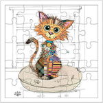 Felicitare puzzle - Kook Chaton 17.5 cm