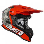 Casca Motocross/atv Just1 J39 Kinetic Camo, Culoare Gri/rosu/portocaliu Fluo, Marime L, Just1