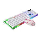 Kit mouse si tastatura cu fir, Lumini LED Combo gaming, computer, laptop, alb OMC, OMC