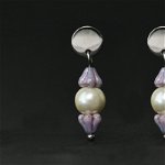 Cercei perla Violet Sunset (inox), FelicityStore?