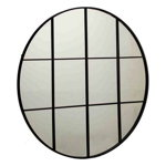 Oglinda decorativa Circular, Gift Decor, Ø100 cm, metal, negru, Gift Decor