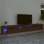 vidaXL Comodă TV cu lumini LED, stejar sonoma, 290x36,5x40 cm, vidaXL
