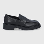 Vagabond Shoemakers Mocasini de piele femei, culoarea negru, cu toc plat, Vagabond Shoemakers