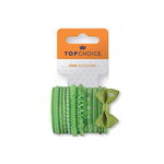 Set de 12 bucati asortate Elastic de par Top Choice, in nuante de verde, TC22029, Top Choice