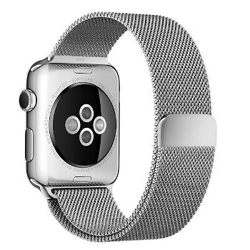 Curea pentru Apple Watch 38mm Otel Inoxidabil iUni Silver Milanese Loop
