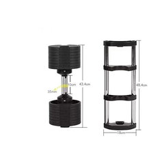 Set gantere Zoco Body Fit®YLK007, greutate totala 80 kg, Ajustabile, Otel, Negru