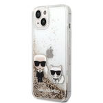 Husa protectie  Liquid Glitter Karl and Coupette pentru iPhone 14 Plus - Gold, Karl Lagerfeld