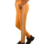 Pantaloni de trening galben cu dungi albe laterale - cod HP720, 