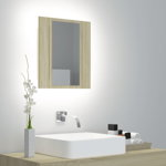 vidaXL Dulap de baie cu oglindă și LED, stejar Sonoma, 40x12x45 acril, vidaXL
