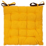 Pernă de scaun matlasată Heda galben/maro, 40 x 40 cm, 