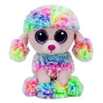 Jucarie de plus TY - Beanie Boos, Pudelul Rainbow, 24 cm, multicolor
