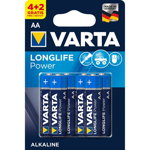 Baterii alcaline AA VARTA Longlife Power, 6 bucati