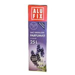 Saci menajeri parfumati, cu banda, 25L, 15 bucati/rola, lavanda, ALUFIX