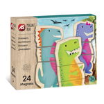 AS - Puzzle din lemn Universul dinozaurilor , Puzzle Copii , In cutie, Magnetice, piese 24, Multicolor