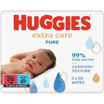 Servetele umede Huggies Pure Extra Care, 3 pachete x 56, 168 buc, Huggies