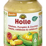 Piure BIO de zucchini, dovleac si cartofi 190g, Holle Baby