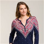 Bluza bleumarin din bumbac cu imprimeu, Maya Shop