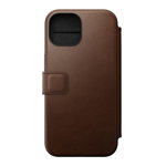 Husa din piele naturala NOMAD Leather Folio MagSafe compatibila cu iPhone 15 Brown, NOMAD