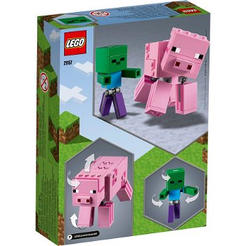 Lego Minecraft porc Bigfig cu bebelus de zombi