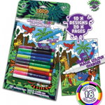 Carte de colorat cu markere magice - Zoo, Splat