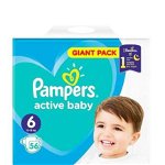 Scutece copii Pampers Active Baby No 6, 13-18 kg, 56 buc Engros, 