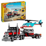 LEGO Creator - Camioneta cu platforma si elicopter, 