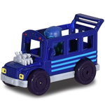 Masinuta metalica Autobuzul Ninjalinilor si figurina Ninja Nocturnul Eroi in Pijama, Krull Toys SRL