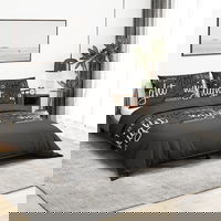 vidaXL Set cu husă de pilotă, negru, 200x220 cm, bumbac, vidaXL