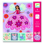 Set 5 șabloane Djeco Flower Fairies, Djeco