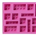 Tava pentru cuburi de gheata LEGO roz