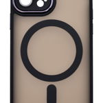 Husa tip MagSafe, Camera Protection Matte Silicon pentru iPhone 12 Negru, OEM
