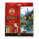 Creioane color, 36culori +pensula si ascutitoare, Aquarell MONDELUZ Koh-I-Noor, Koh-I-Noor