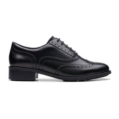 Clarks, Pantofi brogue de piele, Negru, 4.5